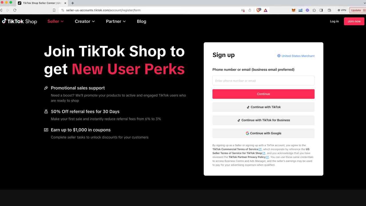 Cómo crear una cuenta en TikTok Shop | Explicación de TikTok Shop 2 Steps to Join TikTok Shop 1